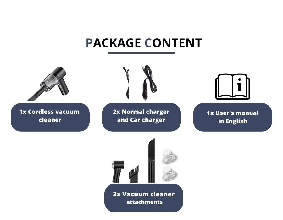 Kleiner kabelloser Auto-Staubsauger