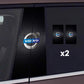 2x Autoaufkleber für Fensterscheibe mit Logo