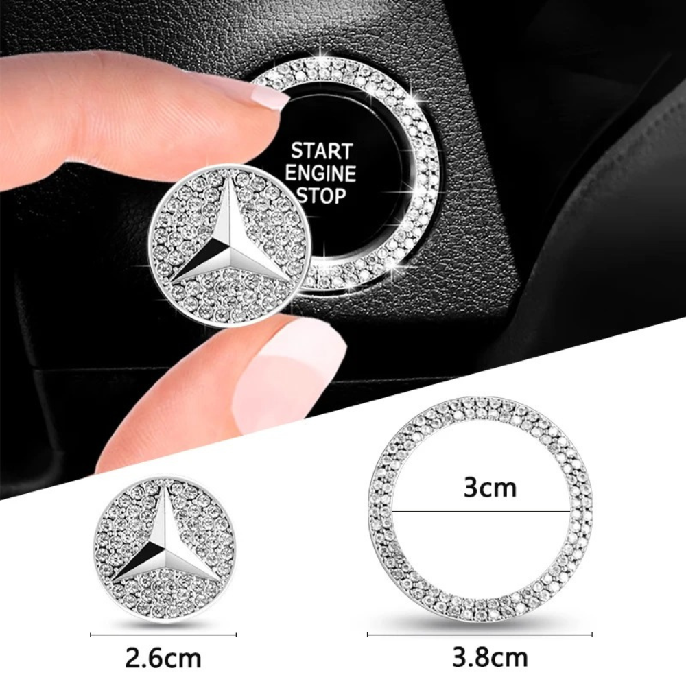 3er-Pack Kristall Startknopf Ringe fürs Auto