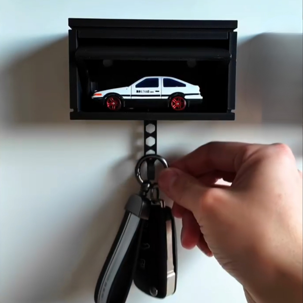 Schlüsselhalter in Garagenform für die Wand