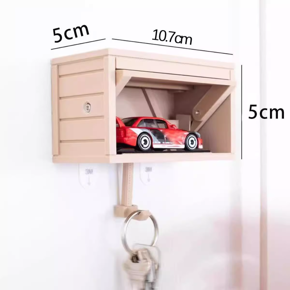 Schlüsselhalter in Garagenform für die Wand