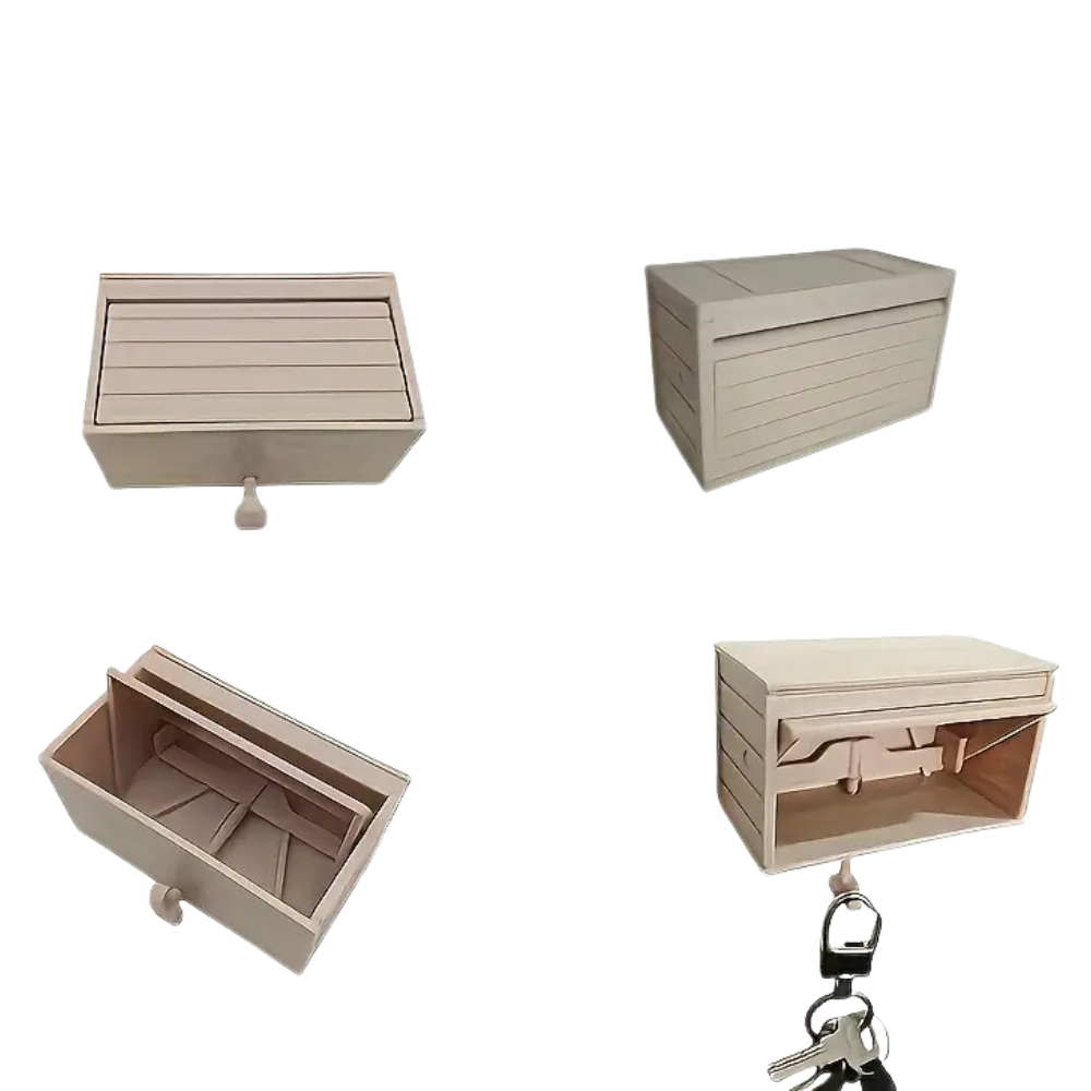 Schlüsselhalter in Garagenform für die Wand
